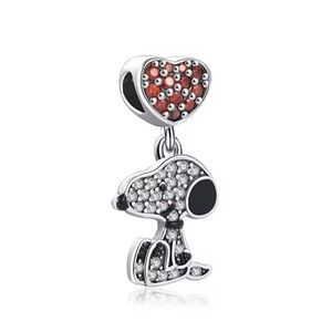 Silver and Red snoopy charm
